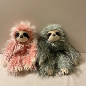 Aurora Purely Luxe Plush Sloth Stuffed Animal Toy Pink Blue Kids Gift